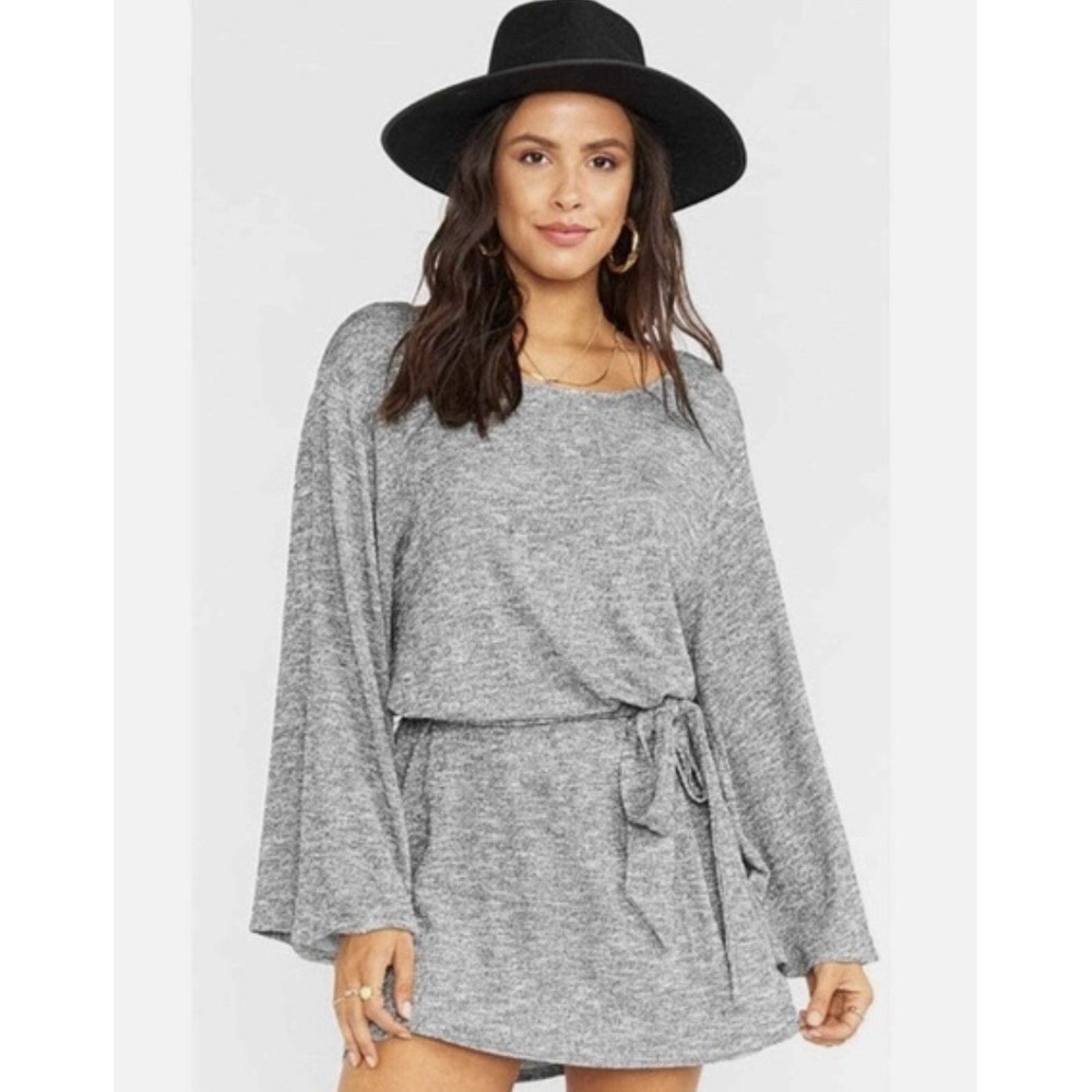 Show Me Your Mumu Monica Dress Grey Shimmer Metallic Size Small NWT